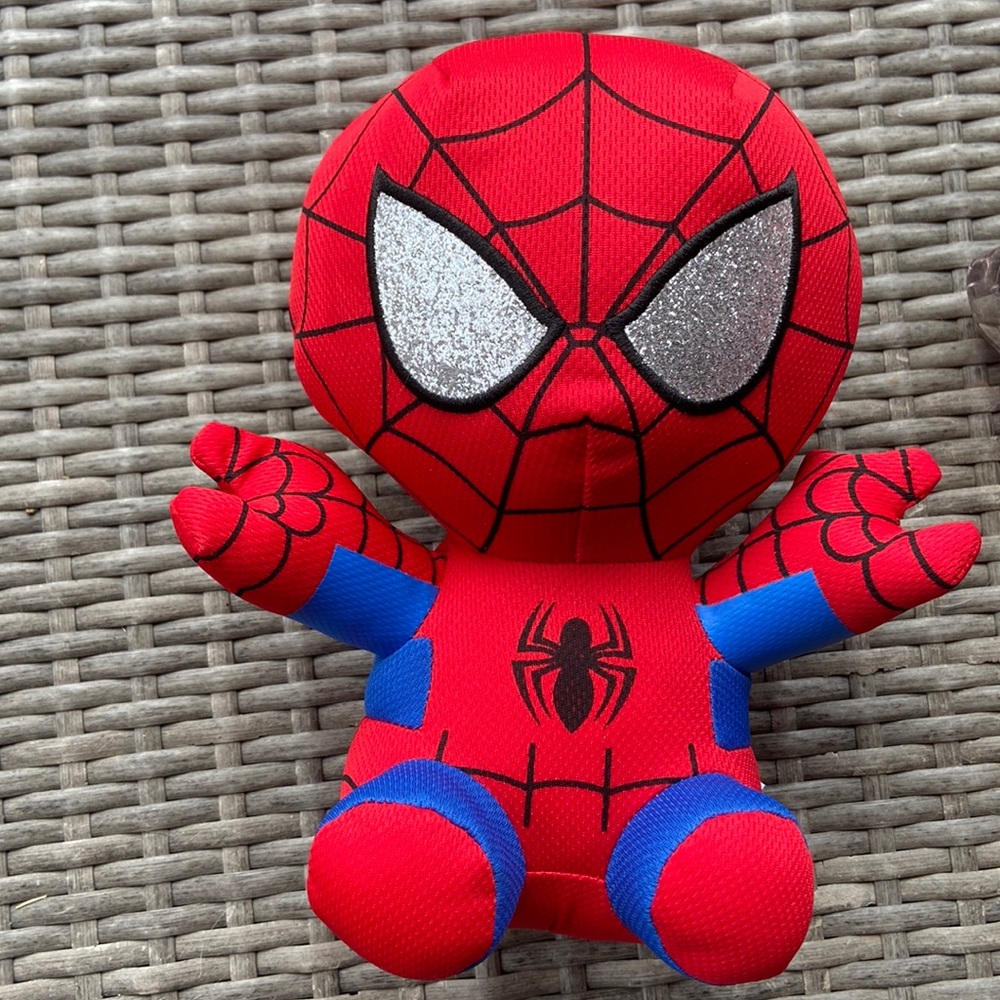 stuffed animal spider man.